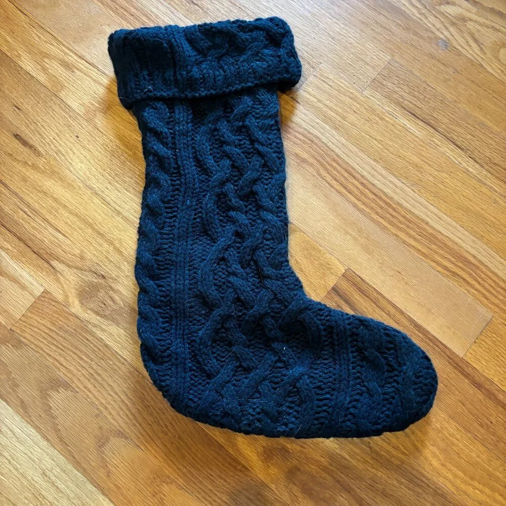 Hearth & Hand‎ Magnolia Cable Knit Christmas Stocking – Black Knit 20